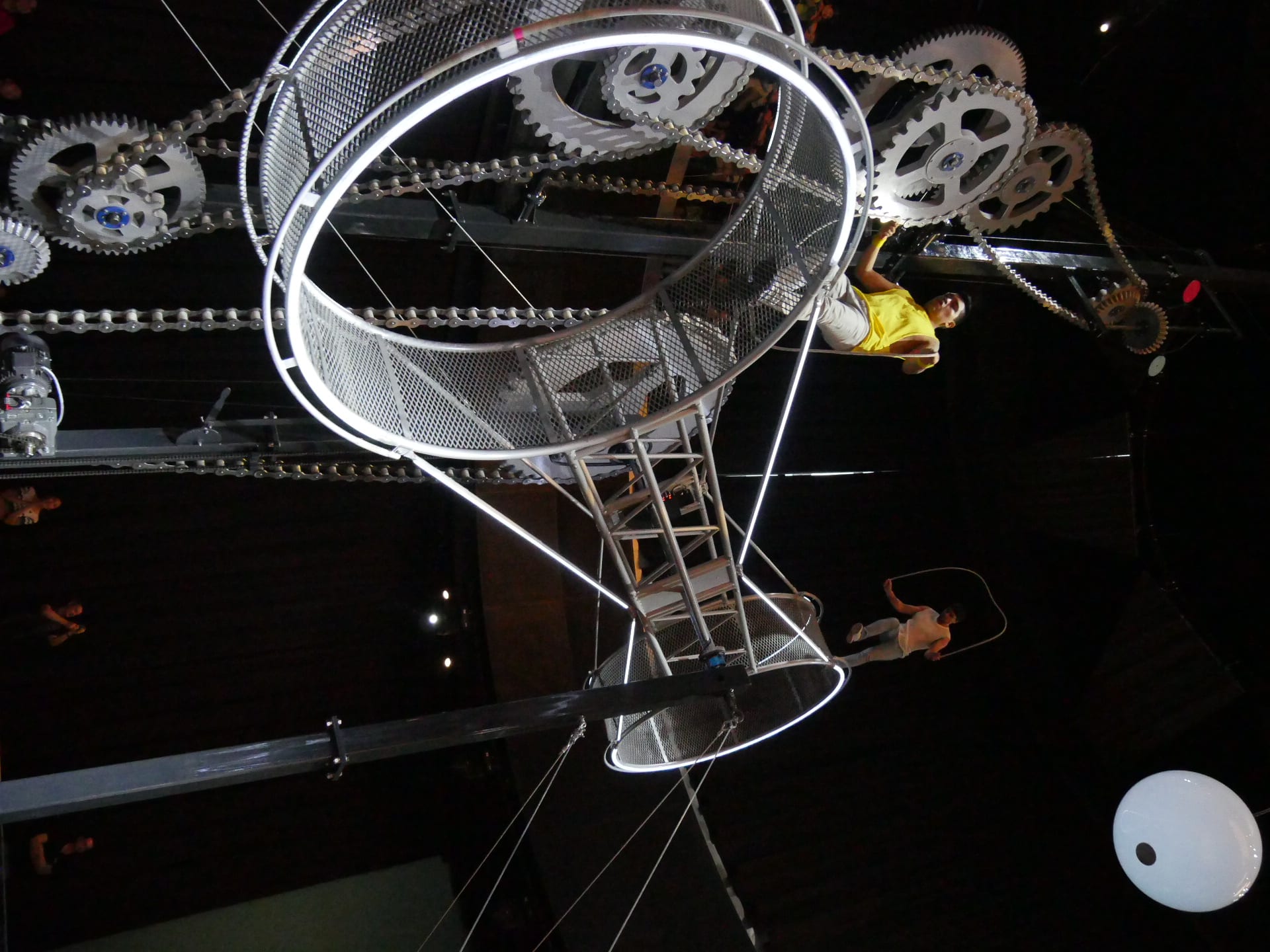 The gear-sculpture Wheel of Death rig at Astana Expo.